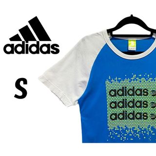 アディダス(adidas)のアディダス　プリントＴシャツ　ブルー　S　K00177(Tシャツ/カットソー(半袖/袖なし))