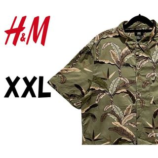 エイチアンドエム(H&M)のエイチアンドエム　アロハシャツ　カーキ　XL　K00176(シャツ)