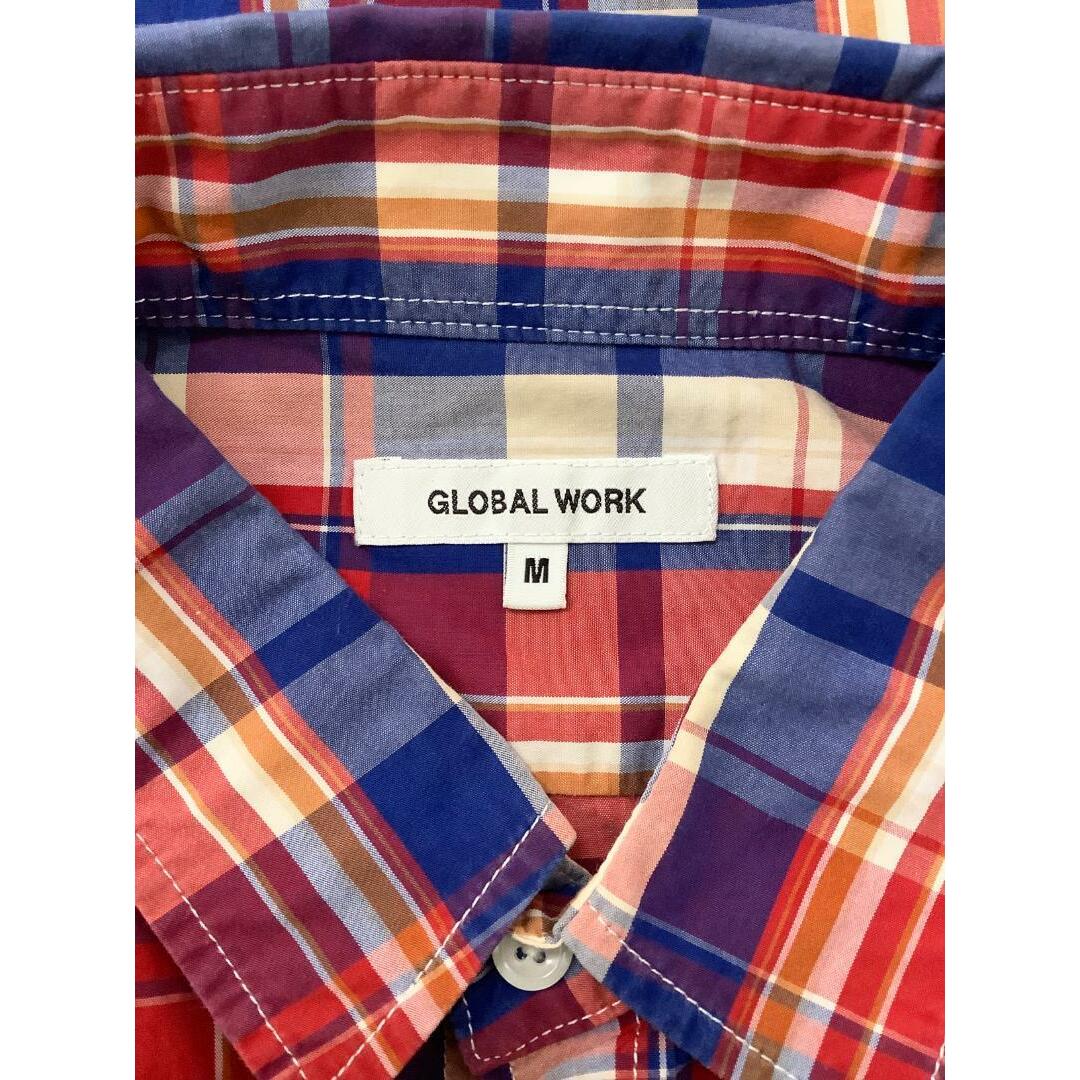 GLOBAL WORK(グローバルワーク)のグローバルワーク　七分丈シャツ　チェック柄　レッド　Ｍ　K00159 メンズのトップス(シャツ)の商品写真