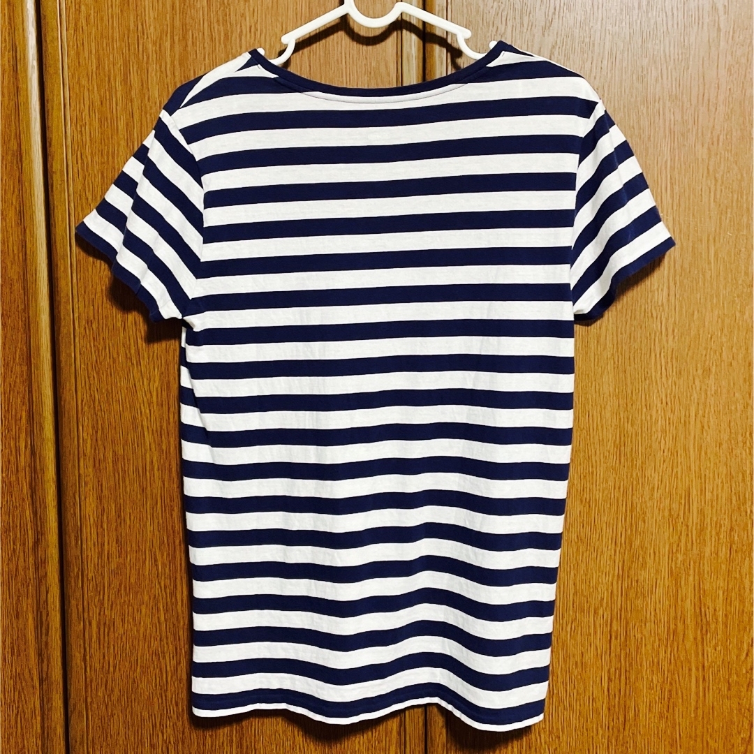 POLO RALPH LAUREN(ポロラルフローレン)のポロラルフローレン　VネックTシャツ　紺白ボーダー レディースのトップス(Tシャツ(半袖/袖なし))の商品写真