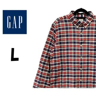 ギャップ(GAP)のギャップ　長袖シャツ　チェック柄　レッド　Ｌ　K00157(シャツ)