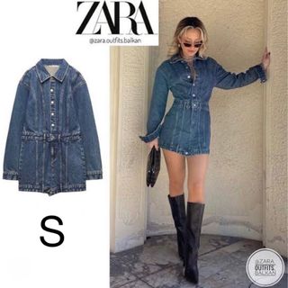 ザラ(ZARA)のTRF デニムワンピース(ミニワンピース)