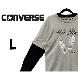 コンバース(CONVERSE)のコンバース　長袖スウェット　グレー　L　K00187(スウェット)