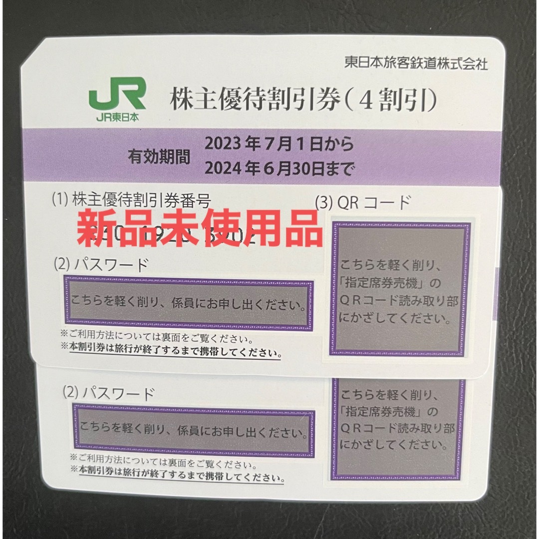 JR(ジェイアール)のJR東日本株主優待券　　2枚 チケットの乗車券/交通券(その他)の商品写真