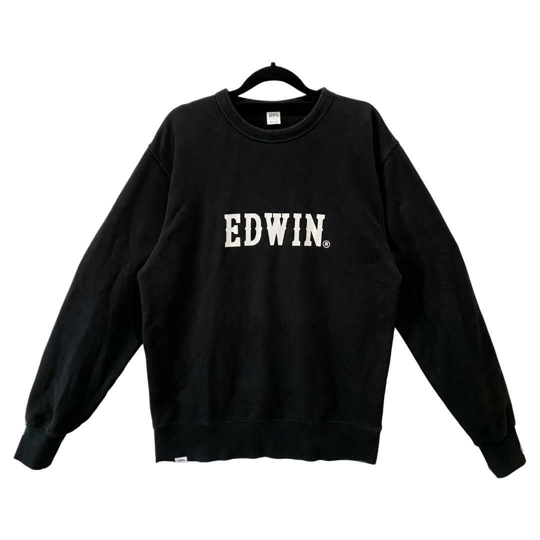 EDWIN - エドウィン スウェットトレーナー ロゴプリント ブラック M