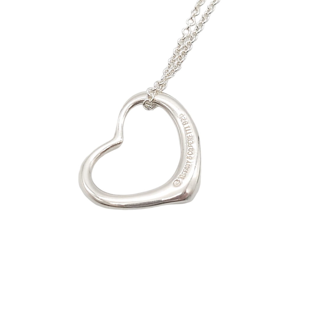 Tiffany & Co. - 【6500円OFF お値引き】ティファニー TIFFANY 大きめ オープンハート ネックレス アクセサリー  シルバー SV925   箱 保存袋 レディース 【中古 ABランク】☆送料無料☆ 当店通常価格13,800円