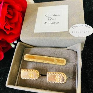 クリスチャンディオール(Christian Dior)の【箱付き】Dior クリスチャンディオール ネクタイピン カフスセット　金 CD(ネクタイピン)