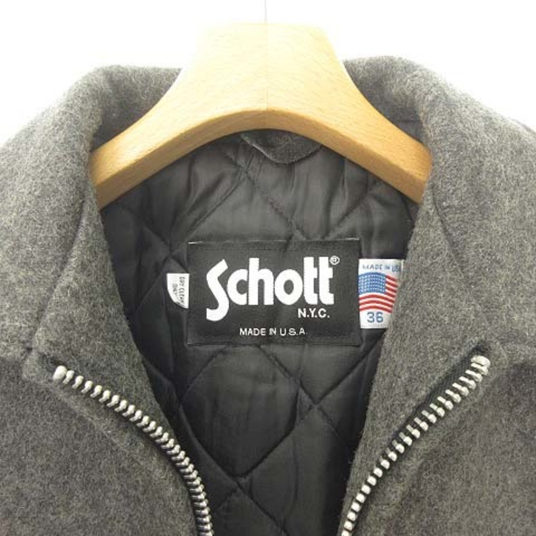 schott - 702J 中綿 メルトン ウール ジャケット ジップアップ 美品 36
