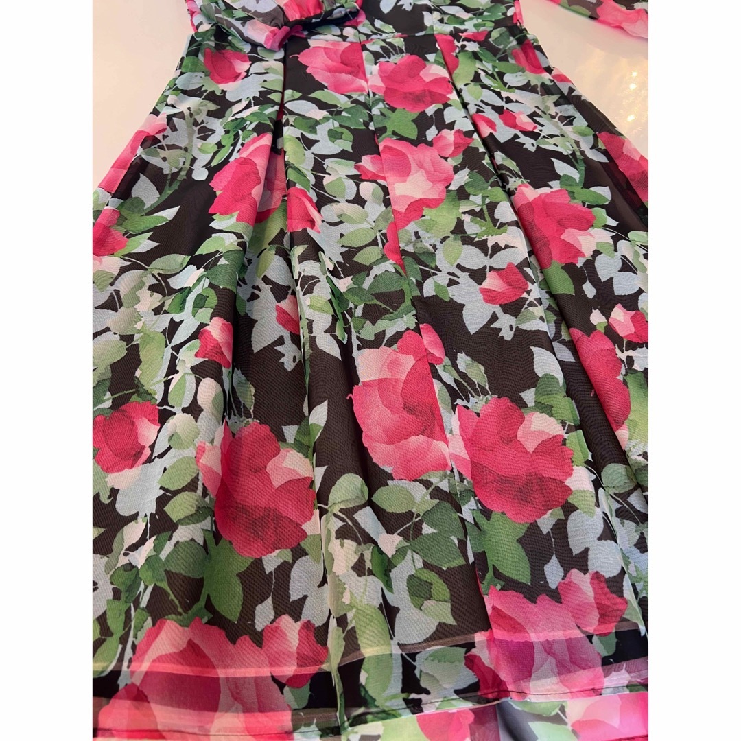 エムズグレイシー 花柄シフォンワンピース - ひざ丈ワンピース