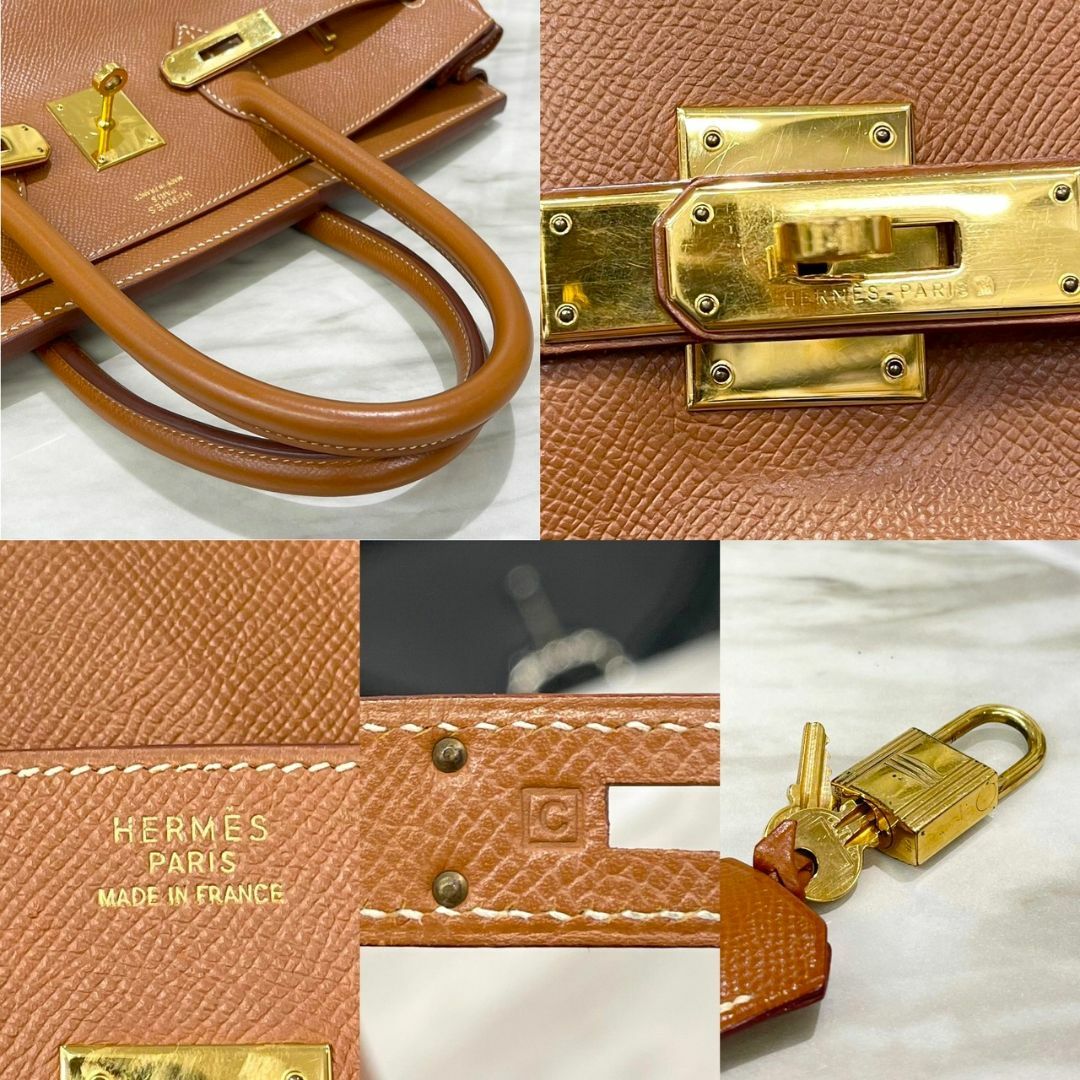 美品☆ エルメス バーキン35 クシュベル ゴールド ハンドバッグ □C刻印