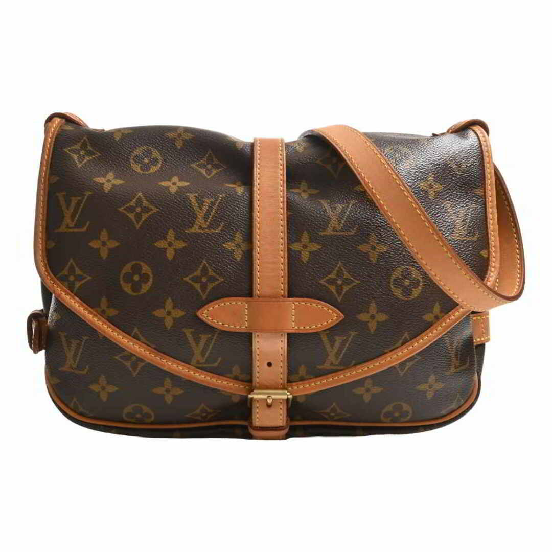 LOUIS VUITTON ルイヴィトン モノグラム ソミュール30 ショルダーバッグ M42256 ブラウン by