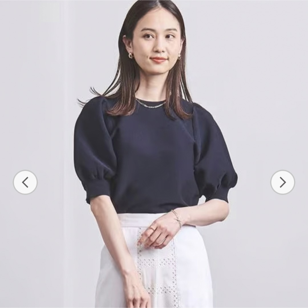 UNITED ARROWS(ユナイテッドアローズ)のユナイテッドアローズ　パフスリーブ ガーター ニット レディースのトップス(ニット/セーター)の商品写真