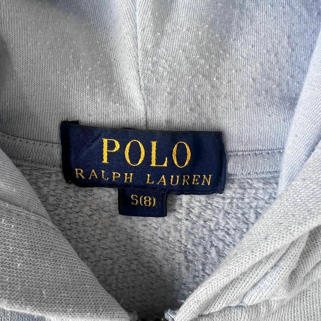 polo ralph lauren キッズ パーカー ワッペン 水色 140 S