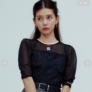 リリーブラウン(Lily Brown)の最安 LILY BROWN MARY QUANT シアートップス (カットソー(半袖/袖なし))