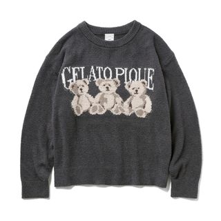 ジェラートピケ(gelato pique)の新品未使用 ジェラートピケ モチーフジャガードプルオーバー くま ベア(ルームウェア)