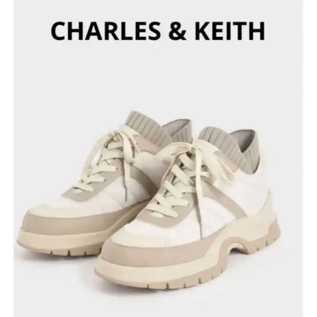 Charles and Keith(チャールズアンドキース)のCHARLES&KEITH レースアップ チャンキースニーカーチャールズ&キース レディースの靴/シューズ(スニーカー)の商品写真