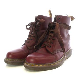 ドクターマーチン(Dr.Martens)のドクターマーチン ワークブーツ 8ホール ショート フラット 24cm ボルドー(ブーツ)