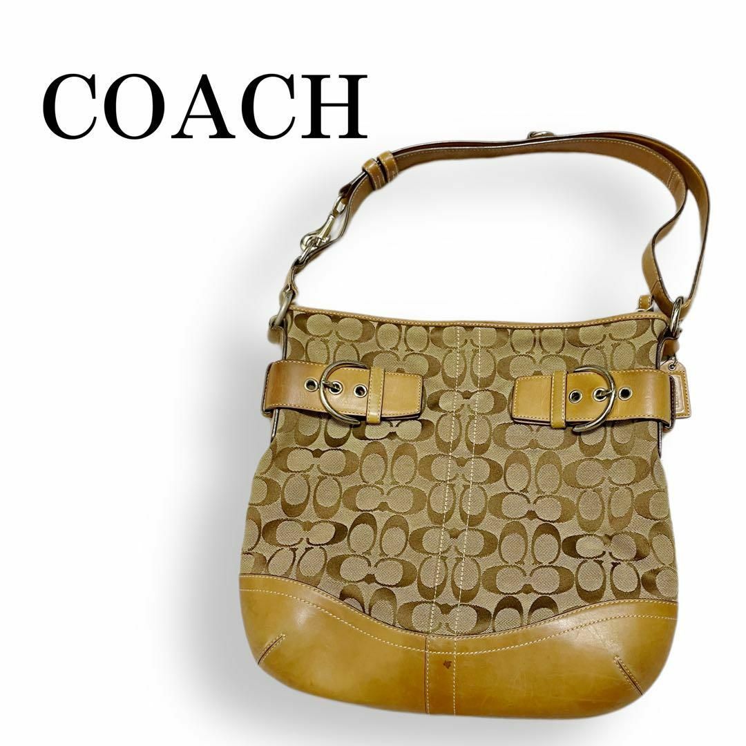 美品 COACH シグネチャー 財布 ポピーショルダーバッグ コーチ