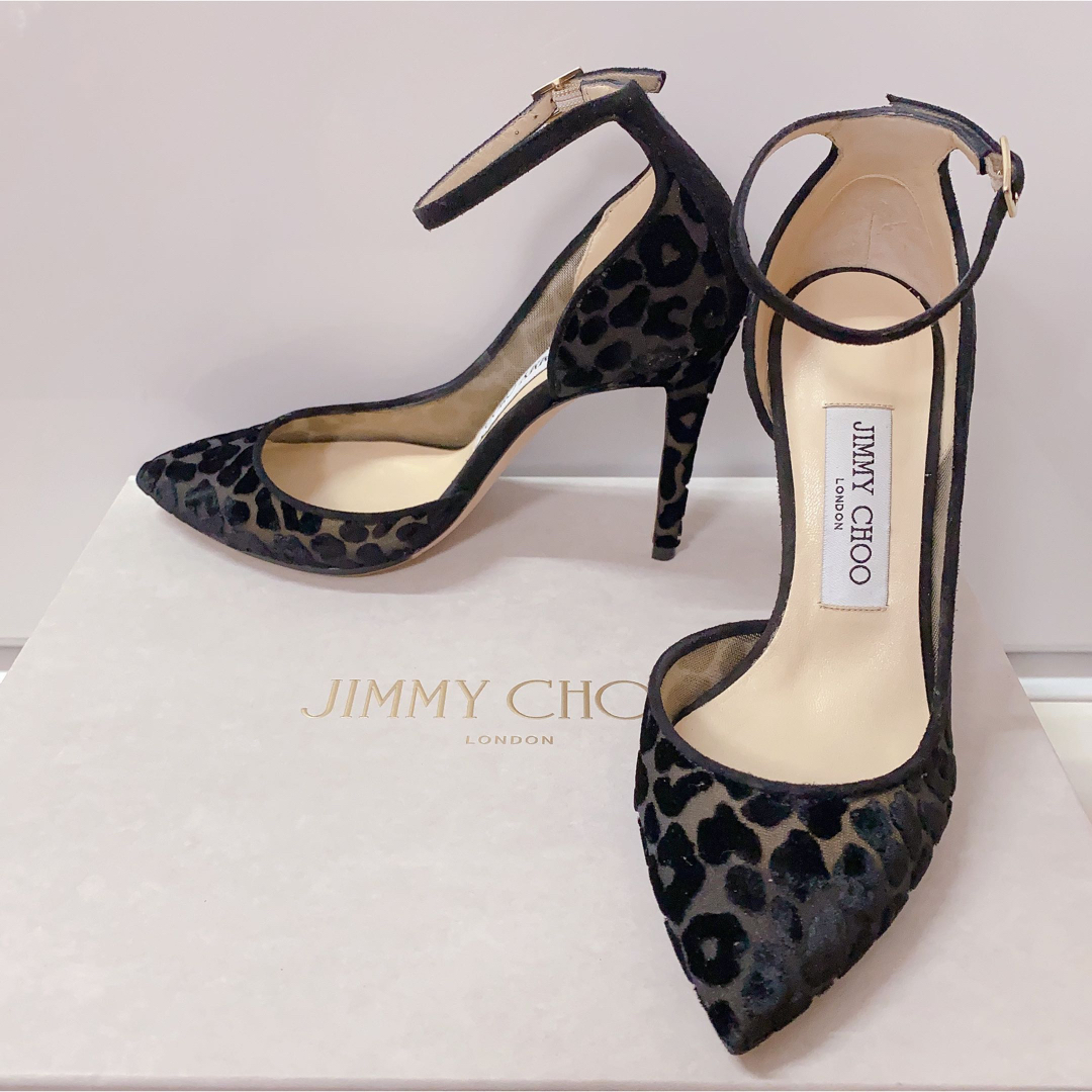 JIMMY CHOO ジミーチュウ スエード スウェード 黒 ストラップパンプス