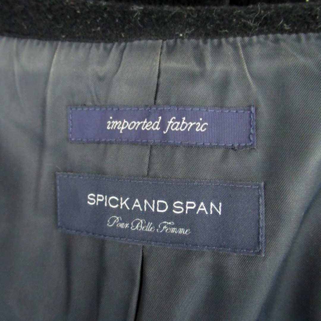 Spick & Span(スピックアンドスパン)のスピック&スパン チェスターコート ロング丈 ウール 38 黒 ブラック レディースのジャケット/アウター(その他)の商品写真