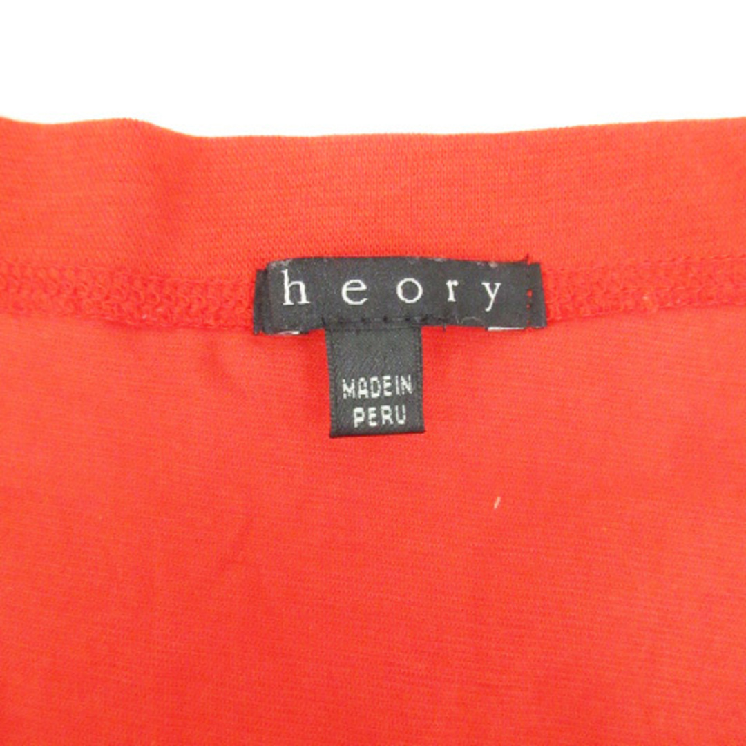 theory(セオリー)のセオリー Tシャツ カットソー ロング丈 半袖 Vネック 無地 2 赤 レッド レディースのトップス(Tシャツ(半袖/袖なし))の商品写真
