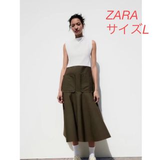 ザラ(ZARA)のザラ　【新品・未使用】zara マッチングポケット付きワンピース(ロングワンピース/マキシワンピース)