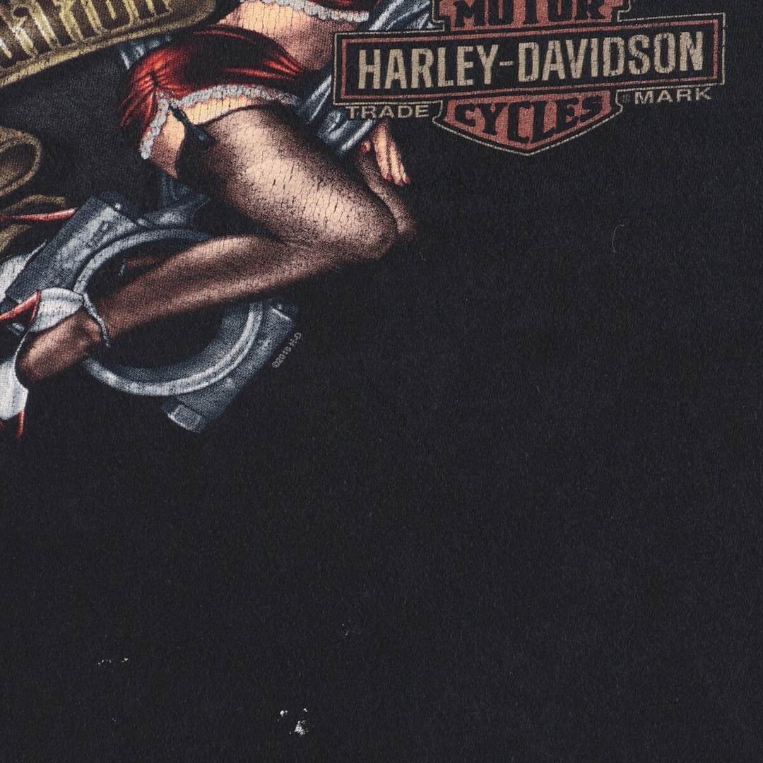 20cm商品名ハーレーダビッドソン Harley-Davidson ピンナップガール 両面プリント モーターサイクル バイクTシャツ メンズXL /eaa354571