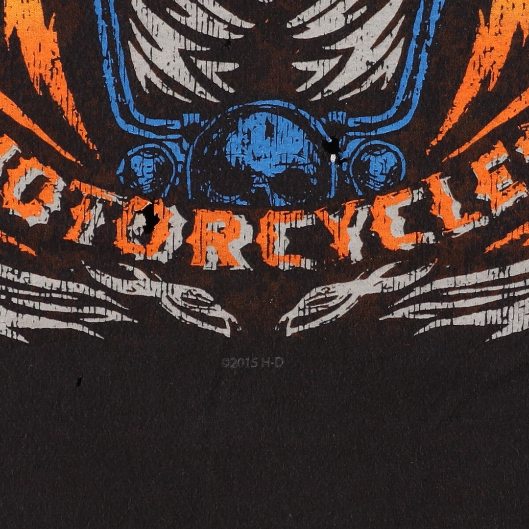 Harley Davidson(ハーレーダビッドソン)の古着 ヘインズ Hanes Harley-Davidson ハーレーダビッドソン 両面プリント モーターサイクル バイクTシャツ メンズL /eaa355137 メンズのトップス(Tシャツ/カットソー(半袖/袖なし))の商品写真