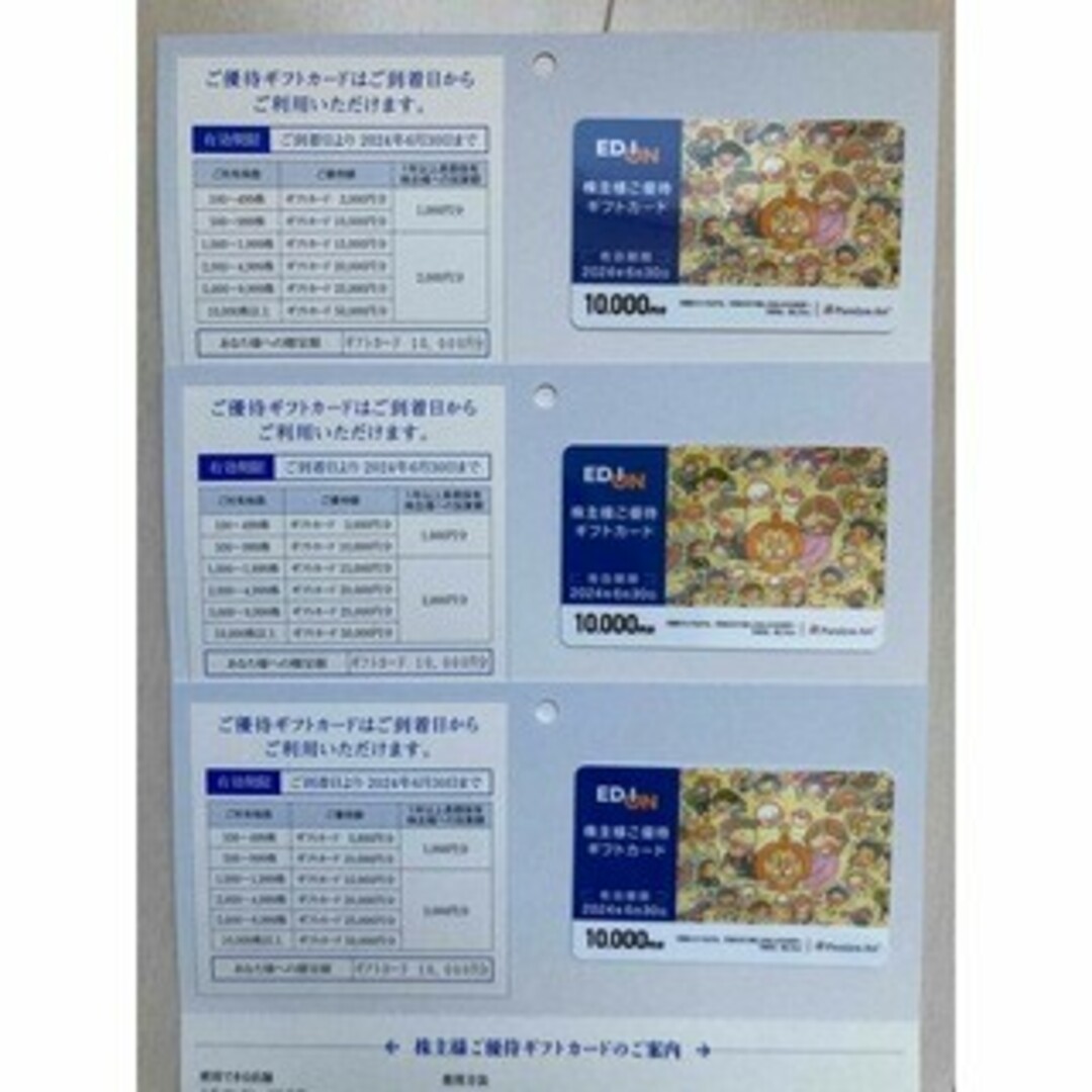 EDIONエディオン株主優待カード　30,000円分