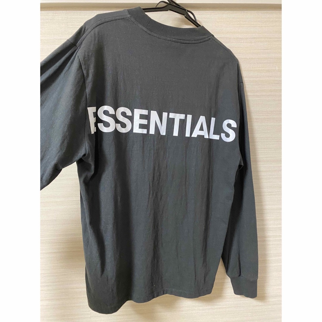 essential ブラック リフレクティブ ロゴ ロングスリーブ TシャツTシャツ/カットソー(七分/長袖)