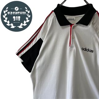 アディダス(adidas)の【ADIDAS】アディダス ポロシャツ ワンポイントロゴ スリーブライン 90s(ポロシャツ)