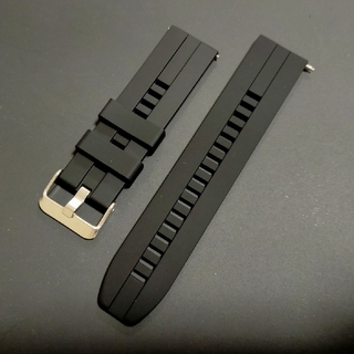 腕時計用バンド　ラバーベルト ブラック ラグ幅22mm(22ミリ)(ラバーベルト)