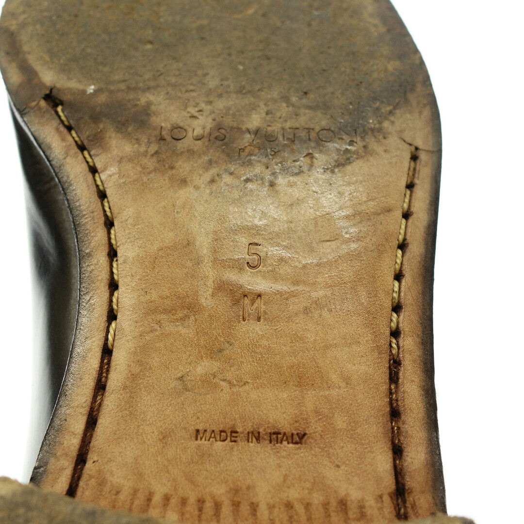 LOUIS VUITTON(ルイヴィトン)のルイヴィトン レザーシューズ ローファー メンズ 5M 黒【AFC32】 メンズの靴/シューズ(ドレス/ビジネス)の商品写真