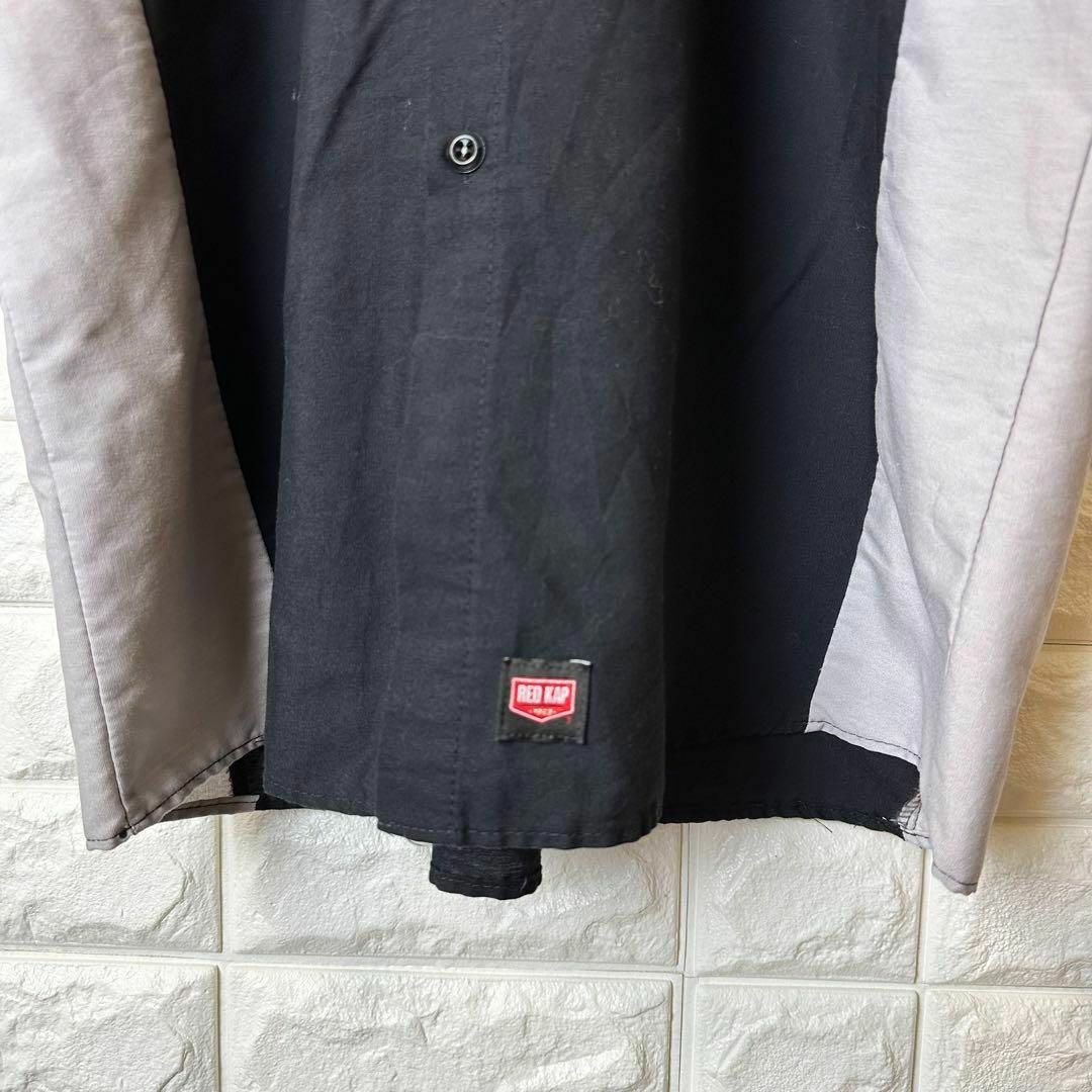単品購入可 O66【RED LAP】企業ロゴ半袖ボタンシャツ【メンズXL