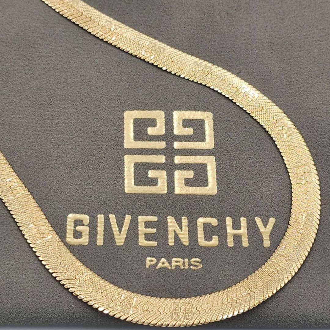 希少美品☆GIVENCHY☆ ネックレス ４G ロゴ入り喜平チェーン ゴールド-