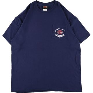 ハーレーダビッドソン(Harley Davidson)の古着 ハーレーダビッドソン Harley-Davidson 両面プリント モーターサイクル バイクTシャツ メンズL /eaa355124(Tシャツ/カットソー(半袖/袖なし))