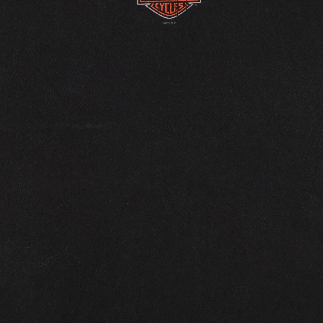 Harley Davidson(ハーレーダビッドソン)の古着 ハーレーダビッドソン Harley-Davidson 両面プリント モーターサイクル バイクTシャツ メンズL /eaa355125 メンズのトップス(Tシャツ/カットソー(半袖/袖なし))の商品写真