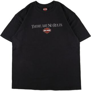 ハーレーダビッドソン(Harley Davidson)の古着 ハーレーダビッドソン Harley-Davidson 両面プリント モーターサイクル バイクTシャツ メンズL /eaa355125(Tシャツ/カットソー(半袖/袖なし))