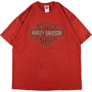 ハーレーダビッドソン(Harley Davidson)の古着 ヘインズ Hanes Harley-Davidson ハーレーダビッドソン 両面プリント モーターサイクル バイクTシャツ USA製 メンズL ヴィンテージ /eaa355135(Tシャツ/カットソー(半袖/袖なし))