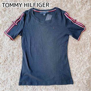 トミーヒルフィガー(TOMMY HILFIGER)の未使用✨　トミーヒルフィガー　Tシャツ　XS ネイビー　リボン　レディース　xs(Tシャツ(半袖/袖なし))