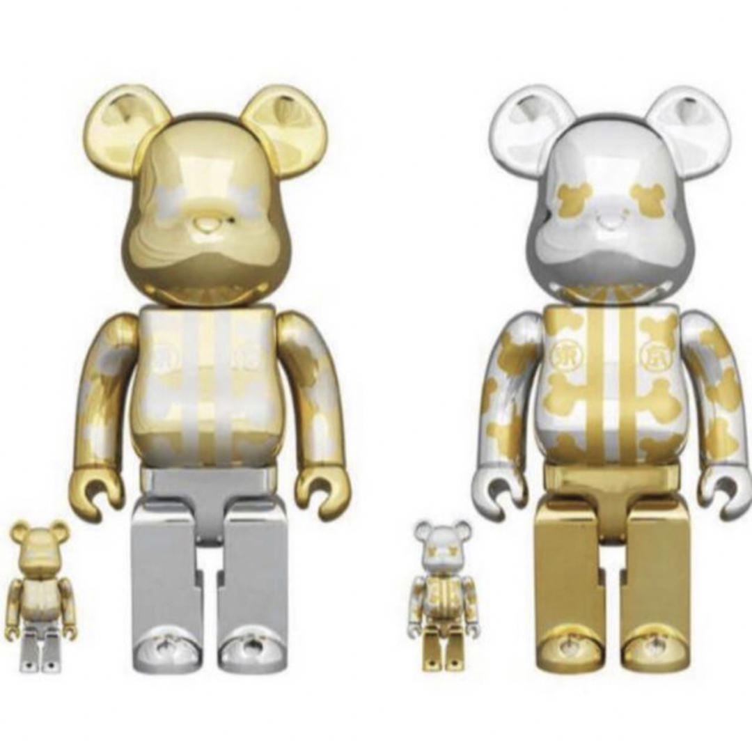 ベアブリックBE@RBRICK はっぴ東京 金メッキ 銀メッキ 　400% 2体セット　新品