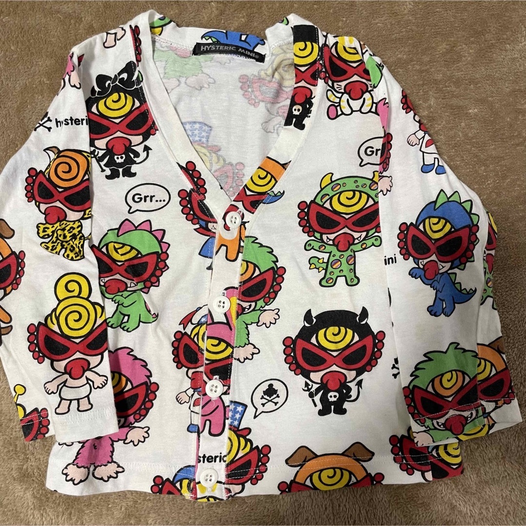 HYSTERIC MINI(ヒステリックミニ)の薄手カーディガン　ヒスミニ　80cm キッズ/ベビー/マタニティのベビー服(~85cm)(カーディガン/ボレロ)の商品写真