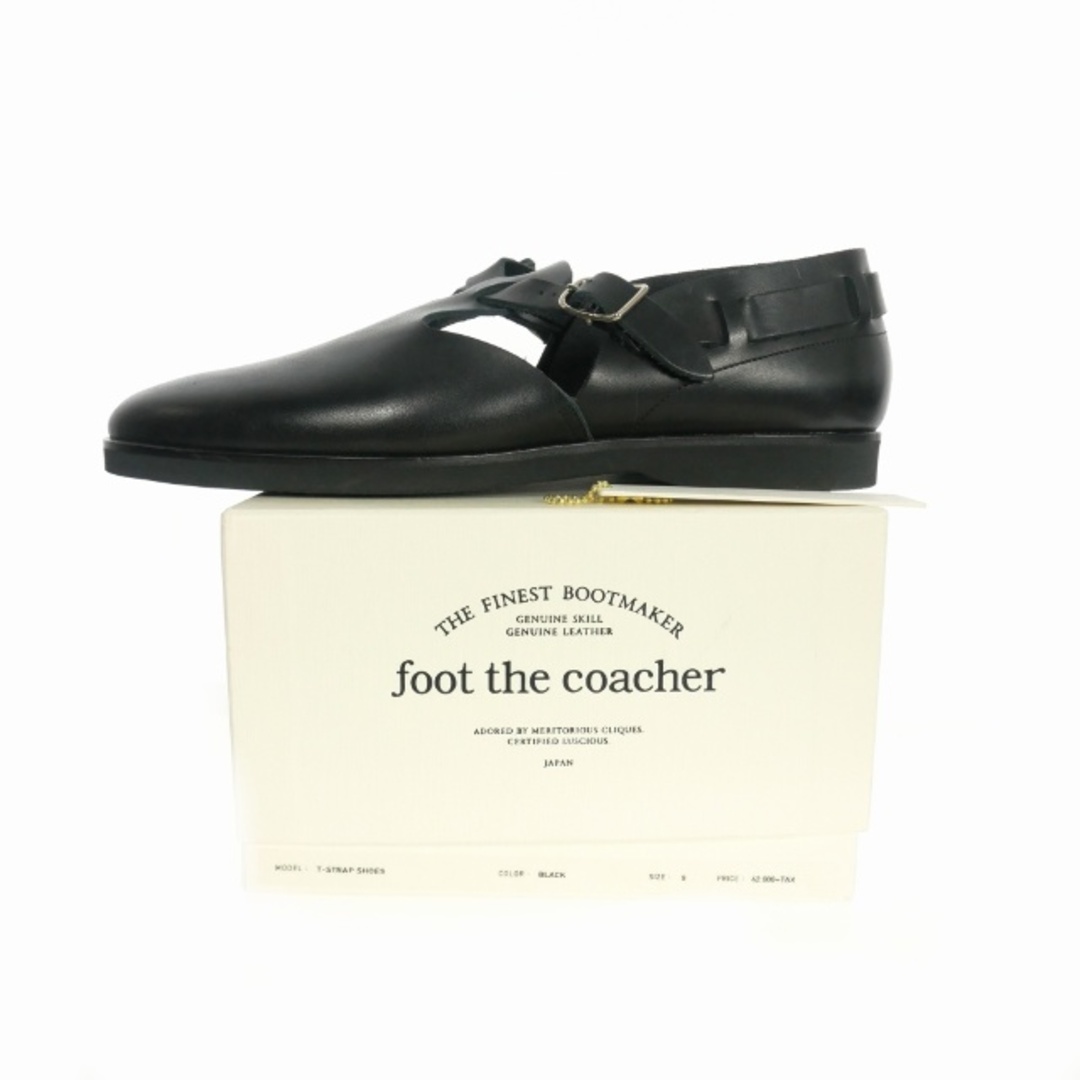 foot the coacher(フットザコーチャー)のフットザコーチャー Tストラップ レザーシューズ 9 ブラック 黒 メンズの靴/シューズ(スリッポン/モカシン)の商品写真