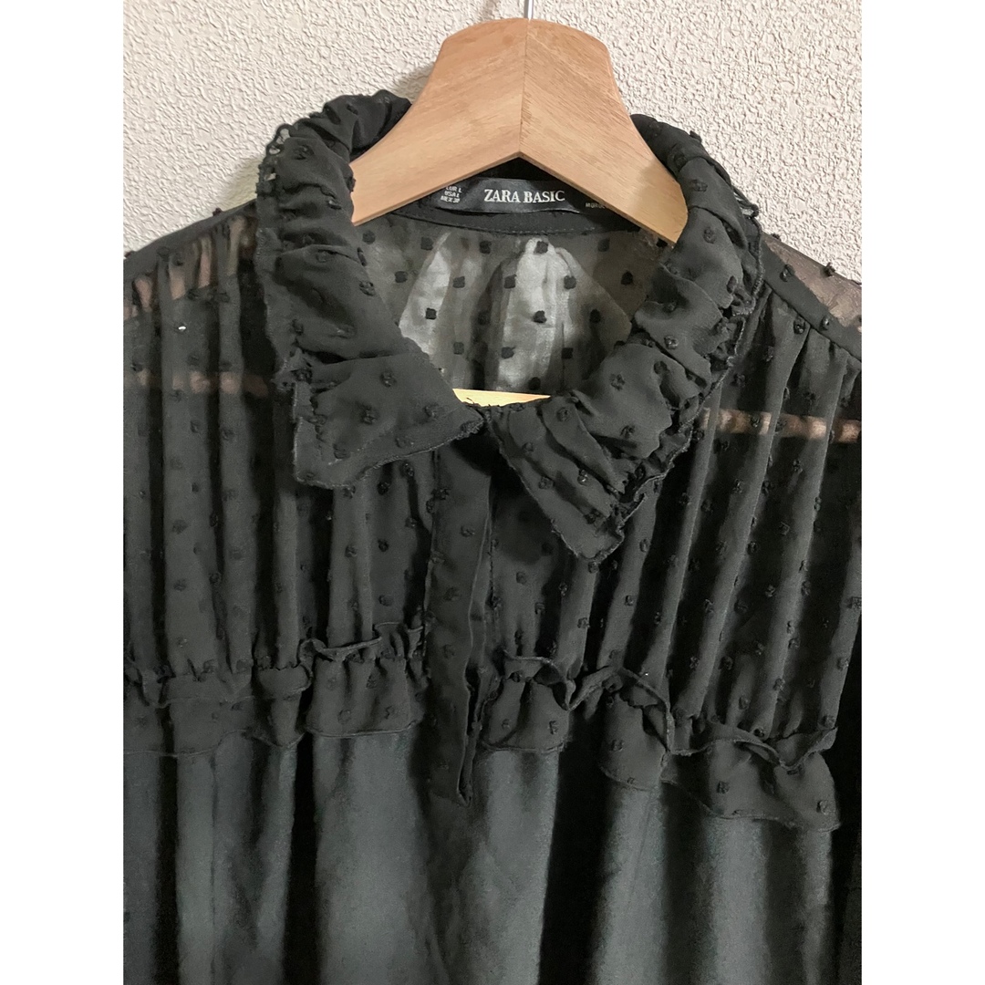 ZARA(ザラ)のzara 肩シースルーシャツ レディースのトップス(シャツ/ブラウス(長袖/七分))の商品写真