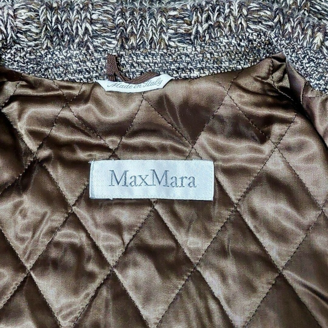 Max Mara マックスマーラ 白タグ 最高級 シルク混 ウールコート 40-