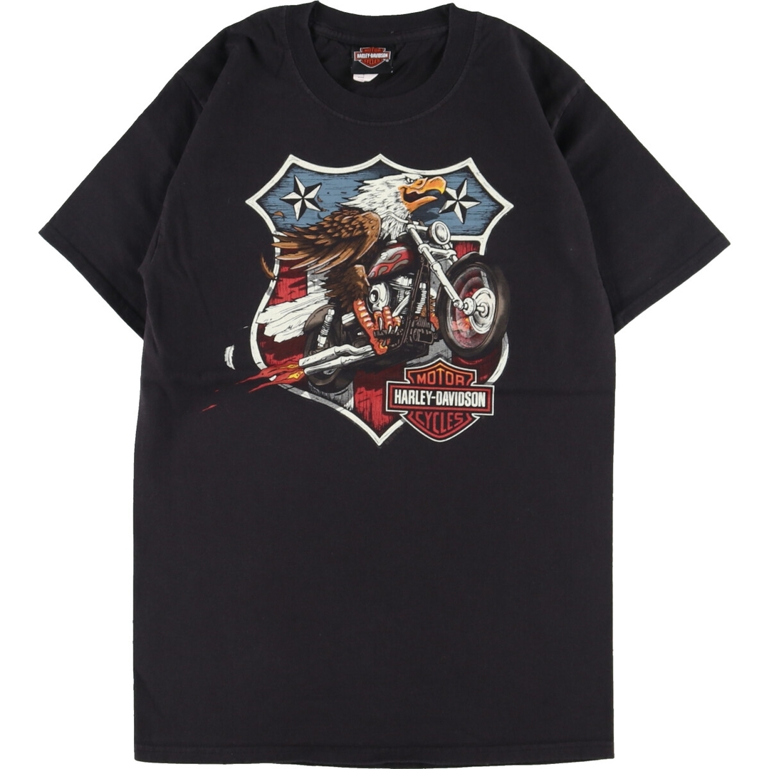 eaa354566取扱店ハーレーダビッドソン Harley-Davidson 鷲柄 イーグル柄 両面プリント モーターサイクル バイクTシャツ メンズS /eaa354566