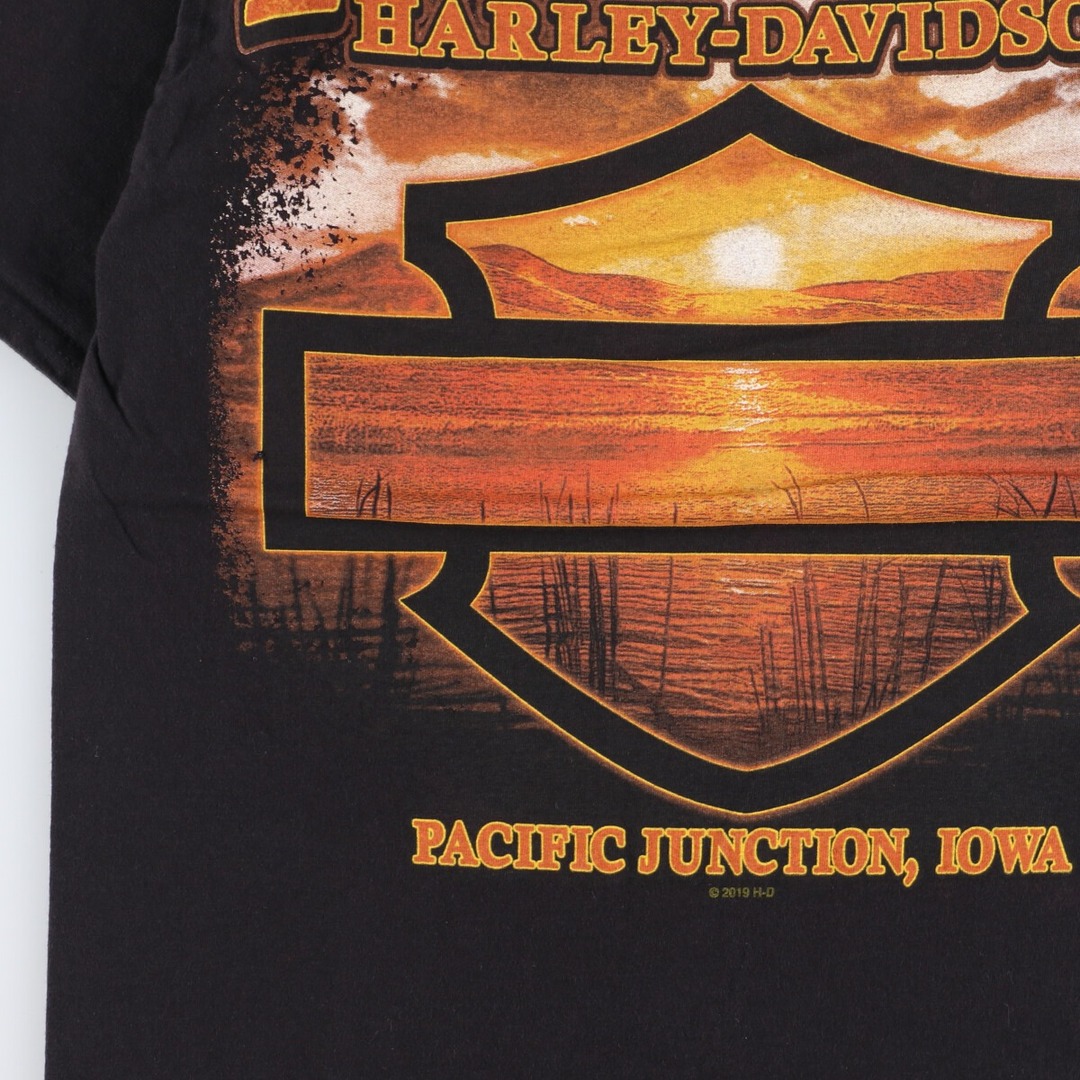 ハーレーダビッドソン Harley-Davidson 鷲柄 イーグル柄 両面プリント モーターサイクル バイクTシャツ メンズS /eaa354566