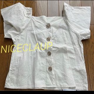 ナイスクラップ(NICE CLAUP)のNICECLAUP 半袖 トップス 麻 ブラウス(シャツ/ブラウス(半袖/袖なし))