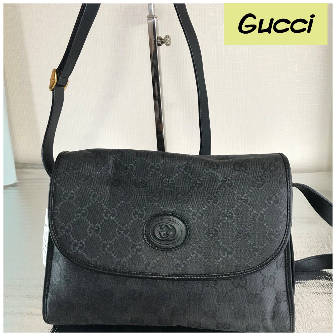 Gucci(グッチ)のGucci グッチ ショルダーバッグ 001・46・0712 黒 レディースのバッグ(ショルダーバッグ)の商品写真