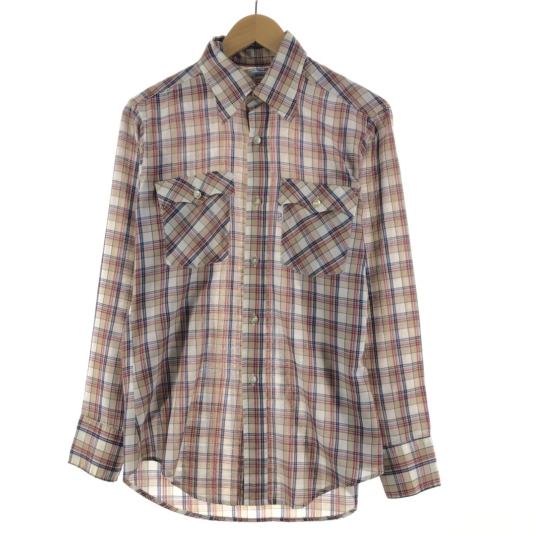 Levi's - 古着 70年代 リーバイス Levi's 長袖 チェックシャツ メンズM